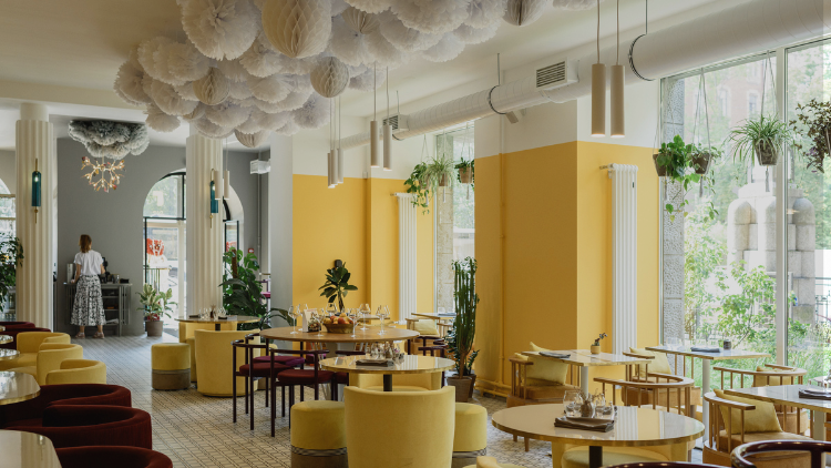 restaurant interior design idea which comes under category of commercial interiors